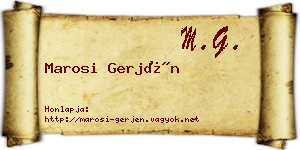 Marosi Gerjén névjegykártya